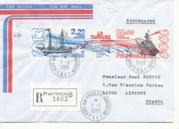 E 309/ TAAF  SUR  LETTRE RECOMMANDEE - PORT AUX FRANCAIS KERGULEN   -1989 - Covers & Documents