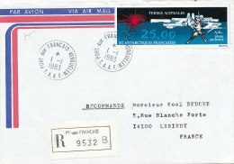 E 310/ TAAF  SUR  LETTRE RECOMMANDEE - PORT AUX FRANCAIS KERGULEN   -1983 - Lettres & Documents