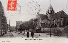 CPA - MOUY - RUE DE LA GARE - N/b - Déb 20éme  - - Mouy