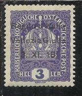 VENEZIA GIULIA 1918 SOPRASTAMPATO OVERPRINTED 3 HELLER MNH - Venezia Giuliana