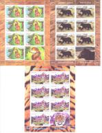 2013. Tajikistan, Wild Animals Of Asia, 3 Sheetlets Perforated, Mint/** - Tadzjikistan