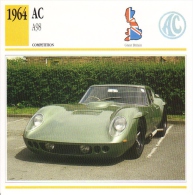 Fiche  -  Sports/Racing Cars  -  A.C. A98 Coupé  -  1964   - Carte De Collection - Autos