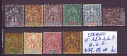 FRANCE. TIMBRE. COLONIE. OCEANIE. N° 1. 2. 3. 4. 6. 7. 10. 11. 12. - Unused Stamps