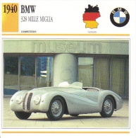 Fiche  -  Sports/Racing Cars  -  B.M.W. 328 ´Mille Miglia´  -  1940    - Carte De Collection - Autos