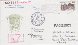 PLIS ANTARCTIQUE   MARION DUFRESNE  MD52/SINODE 24 LE PORT LA REUNION 10-11-1986 - Covers & Documents