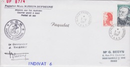 PLIS ANTARCTIQUE   MARION DUFRESNE  OP 87/4 INDIVAT 6 ALFRED FAURE 3-8-1987 - Covers & Documents