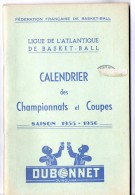 Règlement  Et Calendrier Championnats Et Coupes, 1955/1956, Ligue Basket-ball Atlantique (44) - Livres