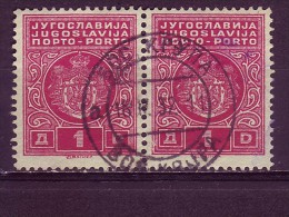 PORTO-COAT OF ARMS-1 DIN-PAIR-POSTMARK- BOSANSKA KRUPA-BOSNIA AND HERZEGOVINA-YUGOSLAVIA-1931 - Impuestos