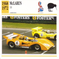 Fiche  -  Sports/Racing Cars  -  McLaren M8 CanAm  -  1969    - Carte De Collection - Autos