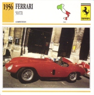 Fiche  -  Sports/Racing Cars  -  Ferrari 500TR  -  1956    - Carte De Collection - Autos