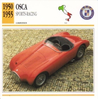 Fiche  -  Sports/Racing Cars  -  OSCA 'Mille Miglia'  -  1954    - Carte De Collection - Autos