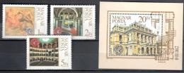 Hungary 1984  Budapest Opera House Mi 3697-3699A+ Bl.173A MNH (**). - Unused Stamps