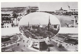 Multiview Postcard SOUTHPORT 1939 Lord Street Promenade Swimming Pool Etc Repro - Southport
