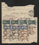 POLAND 1934 COURT FEE DOCUMENT WITH 3 X 80GR COURT DELIVERY FEE REVENUE BF#13 + 4 X 50GR 3 X 3ZL + 3 X 20 COURT REVENUES - Revenue Stamps