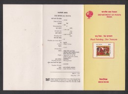 INDIA, 1992, Phad Scroll Painting, Dev Narayan, Mythology, Snake, Reptile, Music,  Folder, Brochure - Briefe U. Dokumente