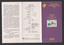 INDIA, 1992, Army Service Corps,  Transport, Horse, Parachute, Helicopter,  Folder - Covers & Documents