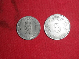 Lot De Deux 5 Francs Du Luxembourg(Même Valeur Facial;Date Diff/)  De 1949  Et 1962/ SUP. - Lussemburgo