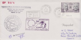 PLIS ANTARCTIQUE MARION-DUFRESNE  OP88/4 SUZAN/MD/INDIVAT   Port Aux Français 7-7-1988 - Lettres & Documents