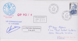 Marion Dufresne   OP 90:4  PORT AUX FRANÇAIS  21-6-1990 PLIS ANTARCTIQUE - Lettres & Documents