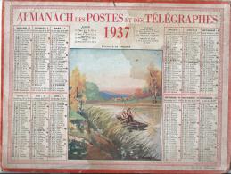 Calendrier Des Postes Et  Des Télégraphes/"Pêche à La Cuillére"/PARIS/ France/ 1937             CAL136 - Formato Piccolo : 1921-40