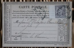 Carte Postale Précurseur Affranchie Pour Amiens Oblitération Type 17 Gare De Somain Nord - Cartes Précurseurs