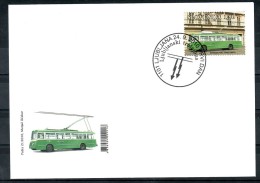 A061 FDC Slowenien Slovenia Slovenie 2010 Mi.No. 869 Bus Troleybus Trolleybus -  High Face Value - Bus