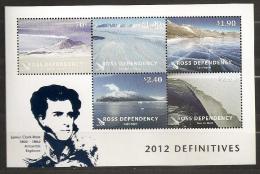 Nouvelle Zélande ROSS 2012 N° BF 5 ** Antarctique, Paysages, Mont Erebus, Glacier Beardmore, Banquise, James Clark Ross - Ongebruikt