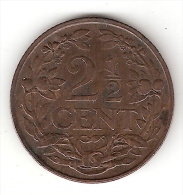 Netherlands  2,5 Cents 1941  Km 150  Xf+ !!! - 1 Cent