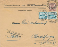 883/21 -  Lettre à Entete Gemeentebestuur HEYST Aan Zee 1946 Vers Suisse - RARE TARIF Spécial Des Communes à 3 F 70 - Otros
