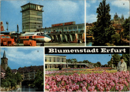 AK Blumenstadt Erfurt, Flughafen, Interflug, Gel 1969 - Erfurt