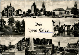 AK Erfurt: Sparkasse,Karl-Marx-Platz,Anger,HO-Warenhaus,Bahnhofsplatz, Gel, 1957 - Erfurt