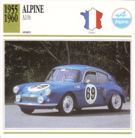 Fiche  -  Sports/Racing  Cars  -  Alpine A106 -  1955  - Carte De Collection - Autos