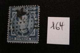 Espagne - 10c Bleu  Alphonse XII De Face - Année 1876 - Y.T. 164 - Oblit. - Used. - Usados