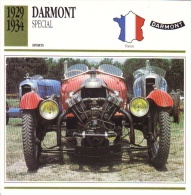 Fiche  -  Sports/Racing  Cars  -  Darmont Spéciale  -  1929  - Carte De Collection - Autos