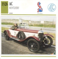 Fiche  -  Sports/Racing  Cars  -  A.C. Montlhéry  -  1926  - Carte De Collection - Autos