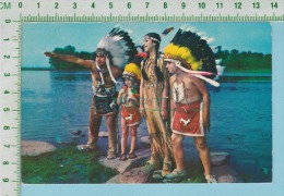 Kaughnawaga Quebec (Coucher De Soleil Sur Le Lac St-Louis, Le Fils Du Chef Et Ses Petits Enfants ) 2 Scans - Indiens D'Amérique Du Nord
