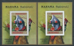 1972 Manama Maske Mi.-Nr. Block 140 A & B ** MNH - Manama