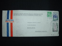 LETTRE TARIF 1,60F OBL.19-5-1961 PARIS VIII (75) 1ERE LIAISON AERIENNE FRANCE AMERIQUE DU SUD PAR BOEING 720 B LUFTHANSA - Primeros Vuelos