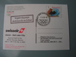 == CH Karte 2002  Sport Eishokey Olympiade Salt Like City - Lettres & Documents