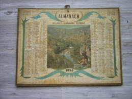 CALENDRIER  OLLER  1956  ALMANACH  ANNEE BISSEXTILLE   GORGES DU TARN  ATTEBNTION AVEC UN VECU IMPORTANT - Groot Formaat: 1941-60