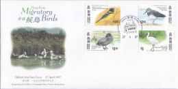 Hong Kong 1997 Birds FDC - Marine Web-footed Birds