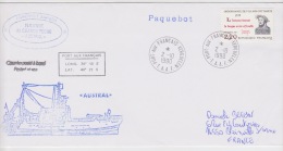 Plis ANTARCTIQUE  AUSTRAL  PORT AUX FRANÇAIS 2-10-1990 - Cartas & Documentos