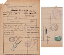 Biglietto Postale Ufficio Registro Urbino Viaggiato Fabriano-Sasspferrato 1940 Francobollo 1929 Serie Imperiale - Marcofilía