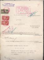 POLAND 1936 COURT SUMMONS DOCUMENT WITH 2 X 50GR COURT DELIVERY REVENUE BF#13 + 5 ZL COURT JUDICIAL REVENUE - Steuermarken