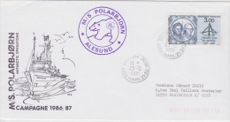 PlIS  ANTARCTIQUE   M/S POLARBJORN   Antarctique Operations LE HAVRE  25-10-1986 - Covers & Documents