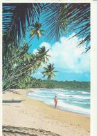 TRINIDAD & TOBAGO 1992 - POSTCARD:TRINIDAD- MANZANILLA BEACH  ADDR TO SWITZERLAND W 1 ST OF $ 2 (FLOWER) POSTM TRINIDAD - Trinidad