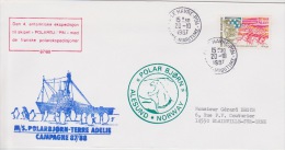 PLIS ANTARCTIQUE   M/S POLARBJORN  CAMPAGNE 87/88 LE HAVRE 20-10-1987 - Gebraucht