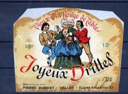 LES FEMMES ET LE VIN - (Etiquette Légèrement Collée Sur Feuille D´expo.) - Belleza Femenina En El Estilo 'Liberty'