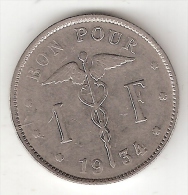 *belguim 1 Frank 1934 French  Xf !!!! - 1 Franco