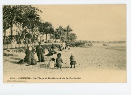 06 - CANNES - La Plage Et Le Boulevard De La Croisette  - Précurseur, Animée,  Voir Scan - Cannes